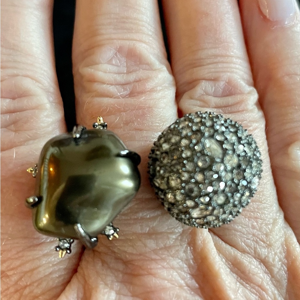 Alexis Bittar crystal and faux Pearl ring - Picture 2 of 3